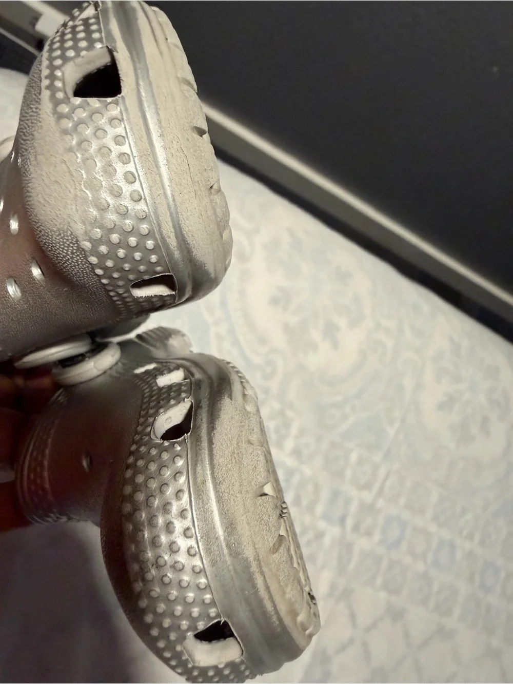Crocs Classic Clogs for Kids in Metallic Silver